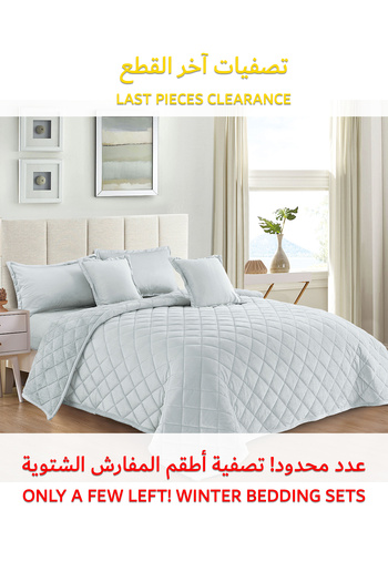 Generic طقم لحاف فرو شتوي دافئ ومريح، 6 قطع، مقاس 220 × 240 سم، طقم فراش مزهر متعدد الألوان