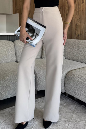 julude Stone Women's Wide Leg Fabric Trousers