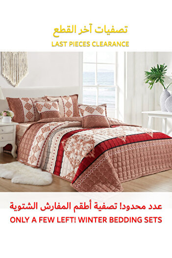 Generic طقم لحاف مخملي ناعم، طقم سرير ناعم مكون من 6 قطع، مقاس كينج 220×240 سم