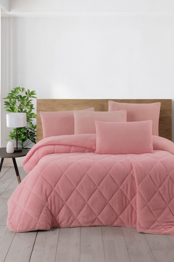 cs ilkim Vie En Cotton Single Luxury Pink Welsoft Quilt Double-Sided 155X215