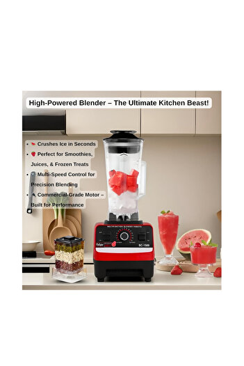 Generic 4500W Heavy Duty Commercial Blender 2-in-1 Juicer & Mixer with 2 Jars, Stainless Steel Blades