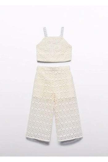 MAYORAL Abel&Lula Girls Summer Lace-Up Pants Blouse Set 5236