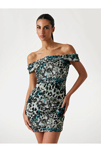 Guess Off Shoulder Women's Multi-Colored Dress W5Yk21Kczc2-Pj1R