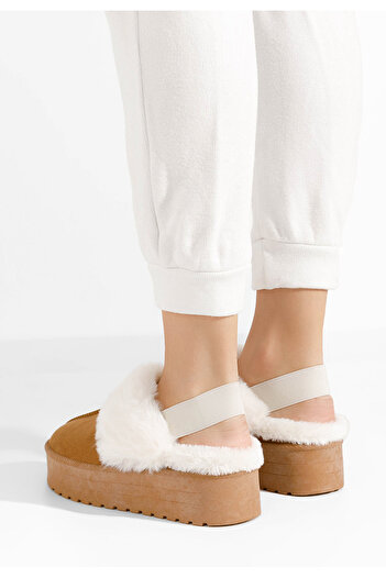 B T Shoes Camelové dámské domácí pantofle Celicia