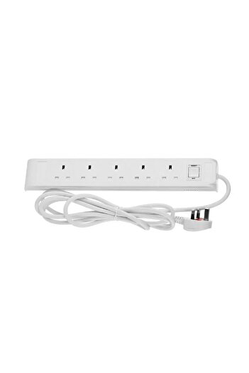 Home Best Power Extension Cord, 5 Sockets, 3M Cable, White