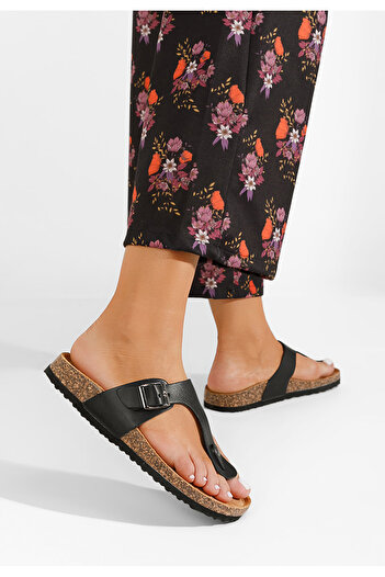 B T Shoes Černé dámské pantofle Rosanhi