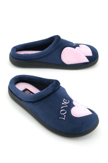 GEZER Women's Winter Embroidered Design Terry Cloth Pu Sole Comfortable Home Garden Gondola Slippers