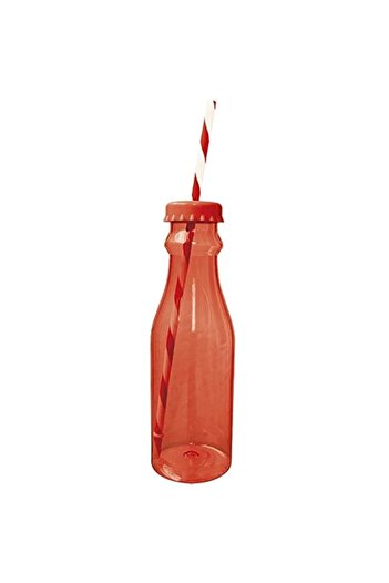 Generic Zak Designs Drinks Bottle with Straw, Red & White, 70 ml