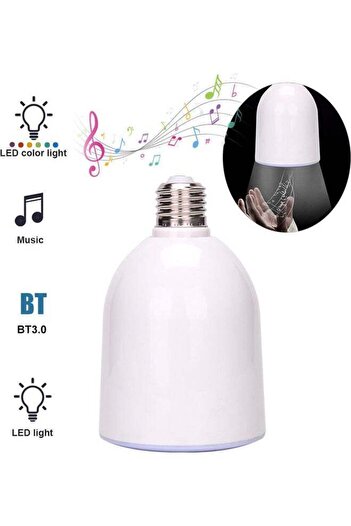 Generic E27 Speaker LEDs Light Bulb BT Loudspeaker Remote Control Music Lamp Bulb White