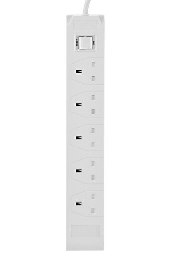 Home Best Power Extension Cord, 5 Sockets, 3M Cable, White