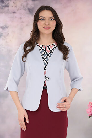 Trend Land Light gray jacket made of elastic fabric