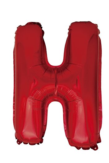SDX Market Metallic foil letter balloon, Mirific Party letter H, Red, 40 cm