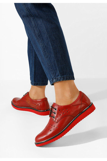 B T Shoes Avery red leather women's casual shoes