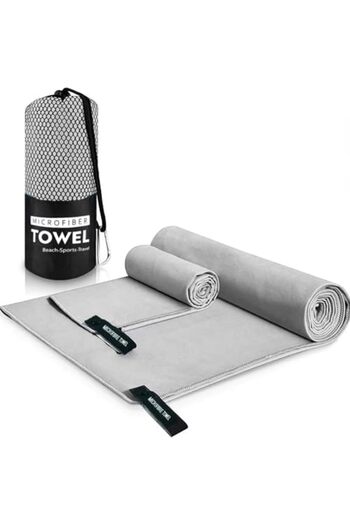 SKY TOUCH SKY-TOUCH Camping Towel Set: 2 Sizes Quick Dry Beach Towel Super Absorbent Yoga Gym Towel with Bag C