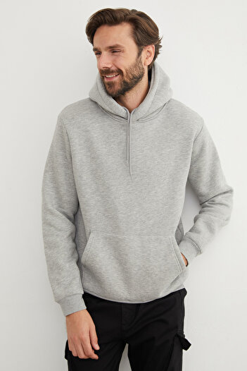 Fulla Moda 3 İplik Kanguru Cepli Sweatshirt