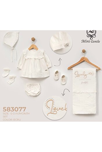 Baby shine Luxury Embroidered Cotton Baby Girls' 6-Piece Reception Set - Assorted Colors