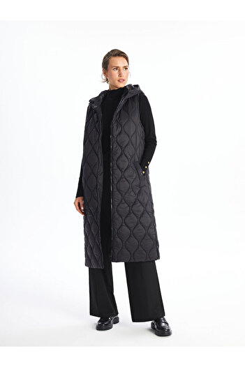 LC Waikiki Women's Quilted Puffer Vest with Hood