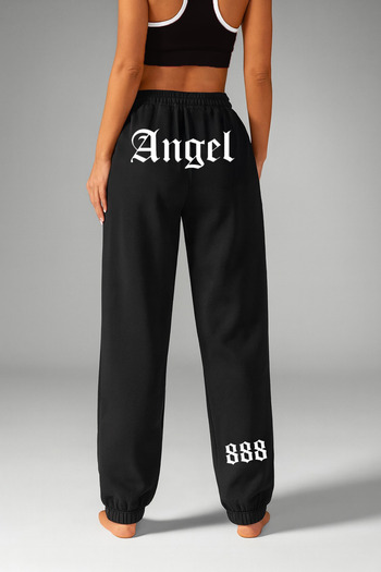 EVIus Angel Arka 888 Φούτερ Jogger με θερμική επένδυση, επίπεδη ελαστική μέση και πόδια, με εμπριμέ λεπτομέρεια, 3 κλωστές