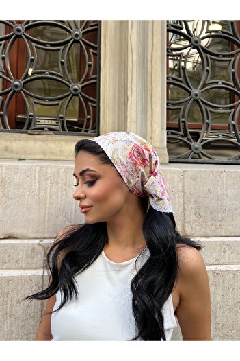 KÜÇÜĞÜM BUTİK Orange Pastel Lace Detailed Bandana
