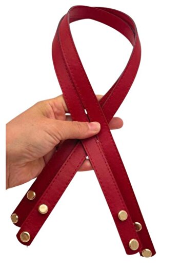 angel çanta aksesuar Angel Bag Accessory 70X1.8 cm Faux Leather Red Color Screw Bag Handle