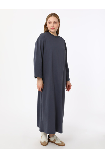 Alia By Styli Plus Grey T-Shirt Maxi Dress