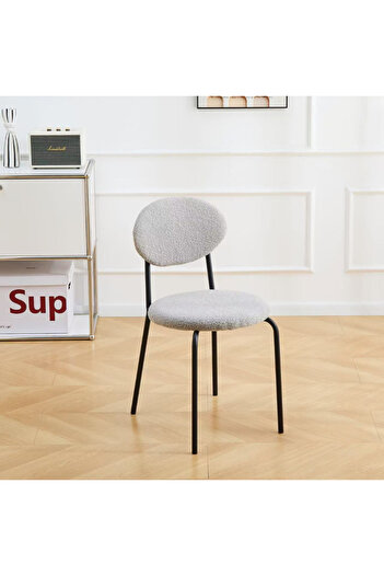 Generic Single Chair - Boucle Fabric Gray