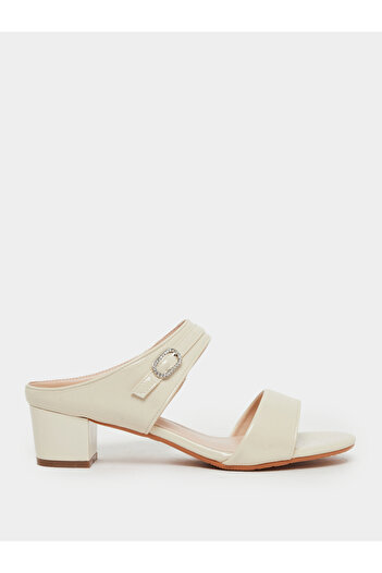 Take Two By Styli Solid Two Strap Buckle Detail Block Heel Sandals