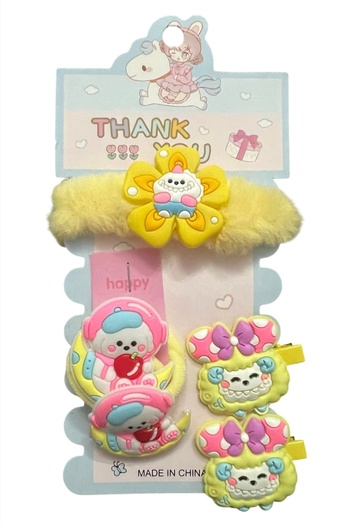 Emsay Store Labubu Model Multiple Children's Hair Clips - Set Hair Clip-Pack Elastic Set Labubu Hair Clip - Elastic Hair Clip