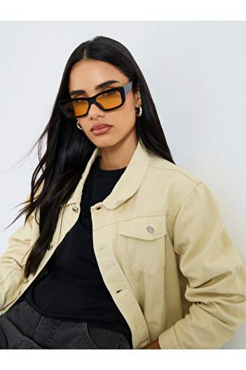 Styli Women Beige Oversized Denim Jacket