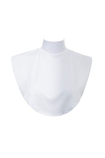 Perfectory Women's Fake Collar Hijab Extensions Neck Full Coverage, Jersey Material, Stretchy Fit- White