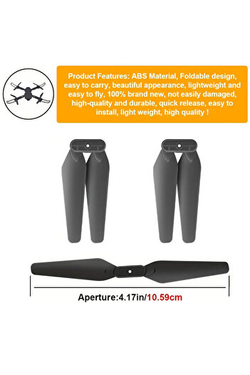 ABS 4 Spare Drone Blades (2 Double Blades) for E88, E99 and many other compatible drones