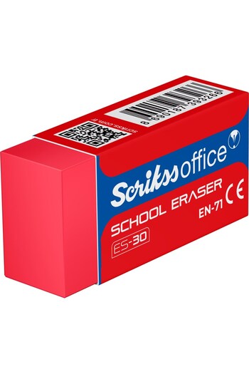 Scrikss Es-30 Red School Eraser 4 Pieces