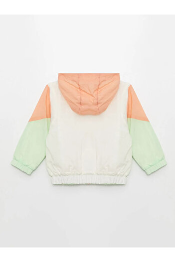 LC Waikiki Hooded Long Sleeve Color Block Baby Girl Coat