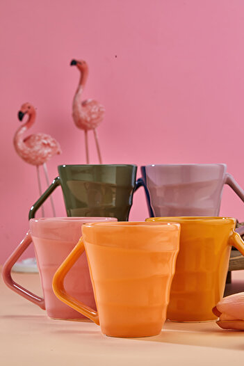EMBazaar Kupsy 6-Piece Colorful Mug Set, Coffee, Tea, Nescafe, Double, Espresso, Turkish Coffee, Mug Set, Cup Set