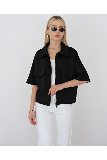 Noa Noa Zippered Jacket with Flap Pocket Detail
