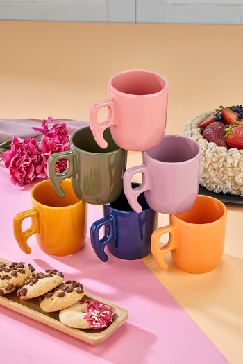 EMBazaar Kupana Classic 6-Piece Colorful Mug Set, Coffee, Tea, Espresso, Double, Turkish Coffee Mug Set, Cup Set