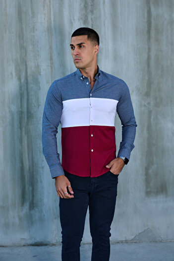 jack carisma Partial Cotton Lycra Slim Fit Men's Shirt