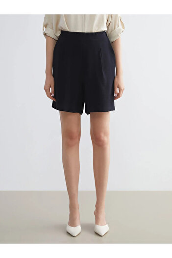 LC Waikiki Lcwaikiki Classicblack Elastic Waist Women's Pleated Shorts