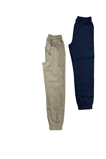 Blotch Girls Boys Unisex School Children's Trousers Gabardine Elastic Waistband Trousers Navy Blue