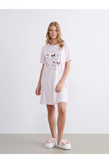 LC Waikiki Lcw Youngpink Crew Neck Printed Women's Nightgown