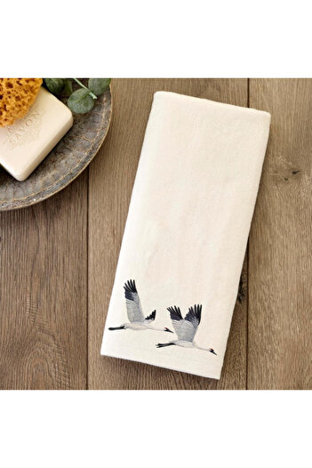 Ursa Crane Embroidered Design Towel 30X50