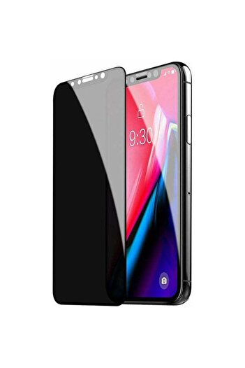 Generic واقي شاشة زجاجي مقوى 6D للخصوصية لهاتف Apple iPhone Xs Max شفاف/أسود