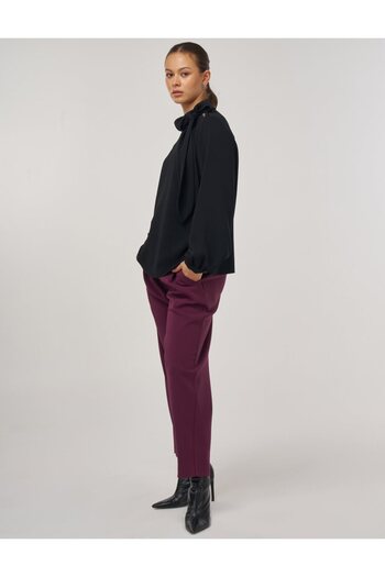 Kayra Collar Detailed Blouse Black
