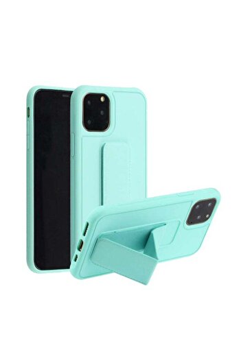 Generic Shockproof PC TPU Protective Case with Wristband Holder For Apple iPhone 12 Pro Max Mint Green