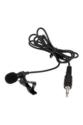 Generic Lavalier Clip Metal Stereo Microphone LU-D1701 Black