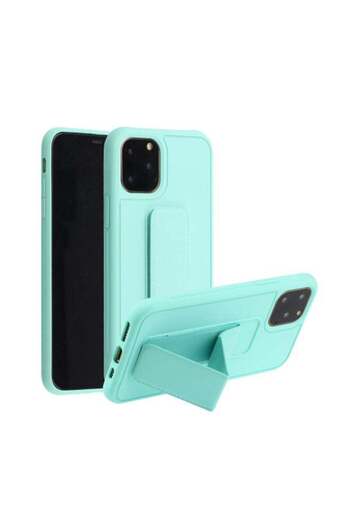 Generic Shockproof PC TPU Protective Case With Wristband Holder For Apple iPhone 12/12 Pro Mint Green