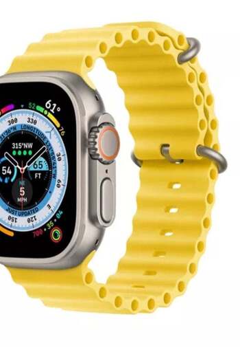 Generic New shape rubber band for Apple Watch yellow color size 44mm