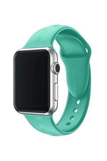 Generic Classic Pattern Silicone Band For Apple Watch 42/44mm Terquoise
