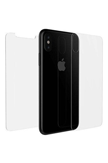 Promate واقي شاشة iPhone X / iPhone Xs، واقي شاشة زجاجي فائق النحافة عالي الدقة وواقي خلفي