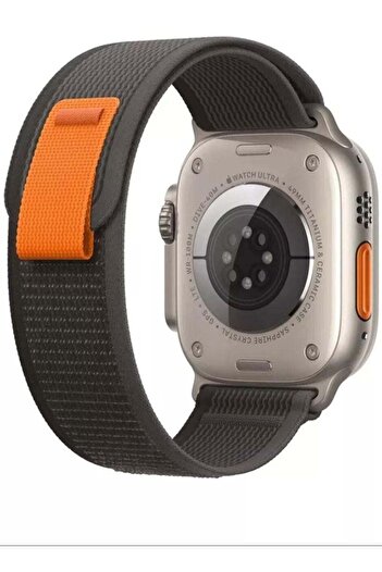 Generic Apple Watch Strap made of rubber black and gray size 45